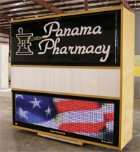 Custom Cabinet with Pan Face and Electronic Message Center